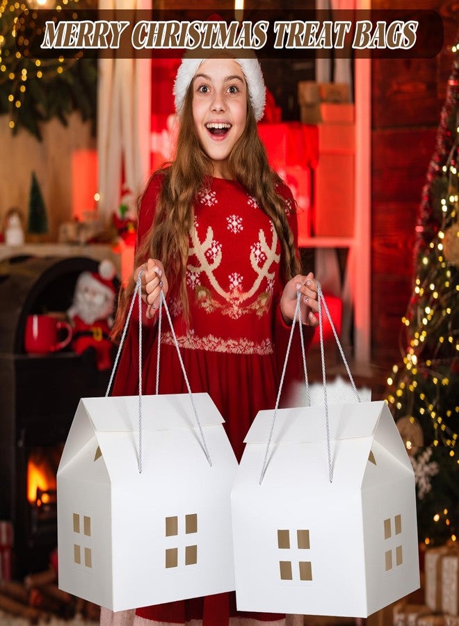 Epakh 6 Pcs Christmas Large House Shaped Gift Boxes 13 x 9.8 x 7.5 Inch Xmas White Cardboard Favor Boxes Gift Treat Container for Christmas Wedding Birthday Party - Image 5